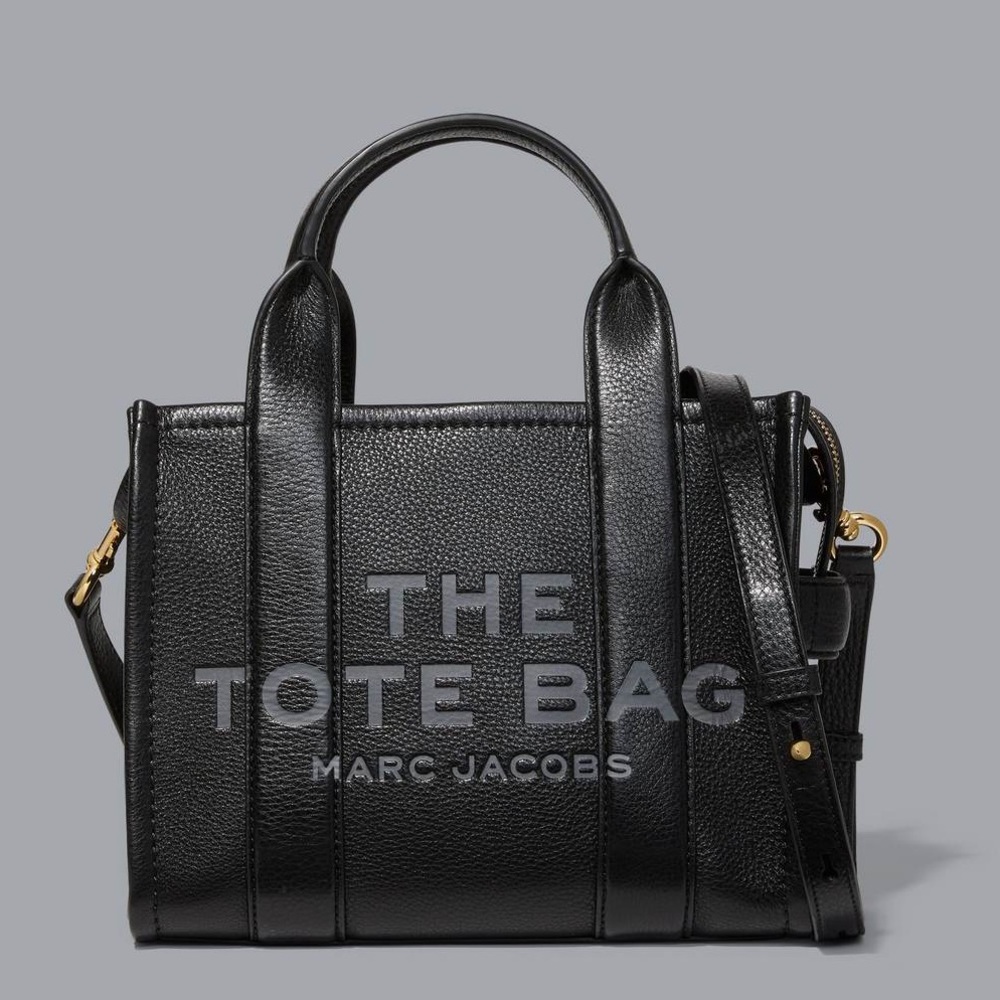 Marc Jacobs The Leather Mini Tote Bag in Black
